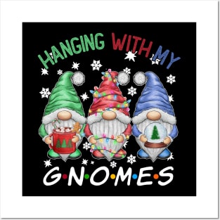 Funny Christmas Gnome Hanging With My Gnomies Family Pajamas Posters and Art